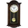 Bedford Clock Collection Noah 22 Inch Chestnut Wood Chiming Pendulum Wall Clock