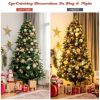 7.5 Feet Artificial Christmas Tree with Ornaments and Pre-Lit Lights - Color: Green - Size: 7.5 ft