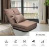 Fold Down Chair Flip Out Lounger w/ Pillow - Color: Brown