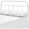 Queen size Vintage White Metal Headboard with Round Corners