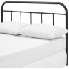 Full size Vintage Dark Brown Metal Headboard with Rounded Corners