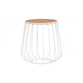 Gabbia Round Side Table - White