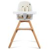 3-in-1 Convertible Wooden Baby High Chair-Beige - Color: Beige