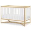 Modern Contemporary White and Natural Convertible Crib Toddler Bed
