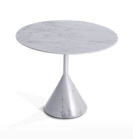 Cosette Marble Dining Table (Color: White)